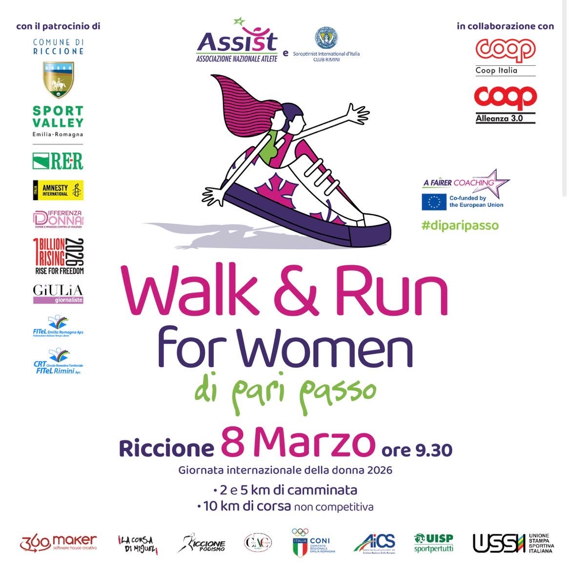 Riccione, 7-8 marzo. Camminare prima di correre: lo sport come strada concreta verso il benessere psico-fisico e i diritti. - Sanihelp.it
